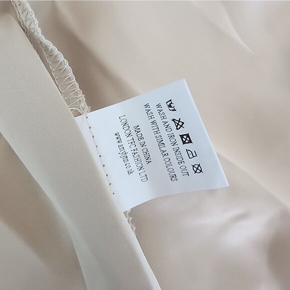 AMYLYNN wrap ruffled midi dress minimalist quiteluxe color cream small size - Picture 6 of 13